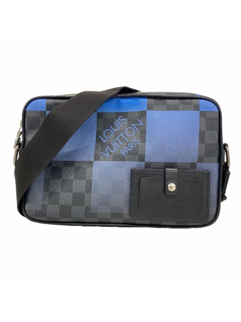 Louis Vuitton Shoulder Bag Damier Graphite Giant Alpha Messenger Black Blue